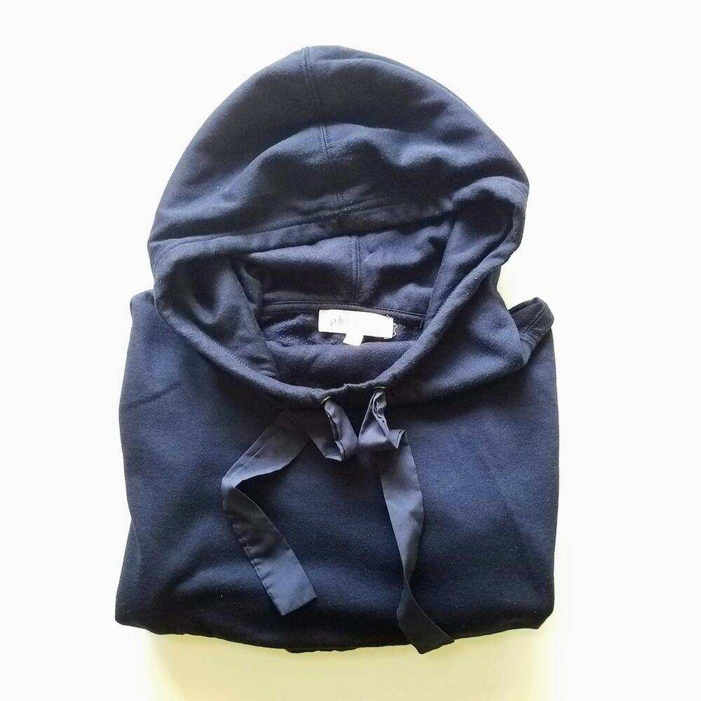 Philosophy oversized cropped hoodie sz L navy blue